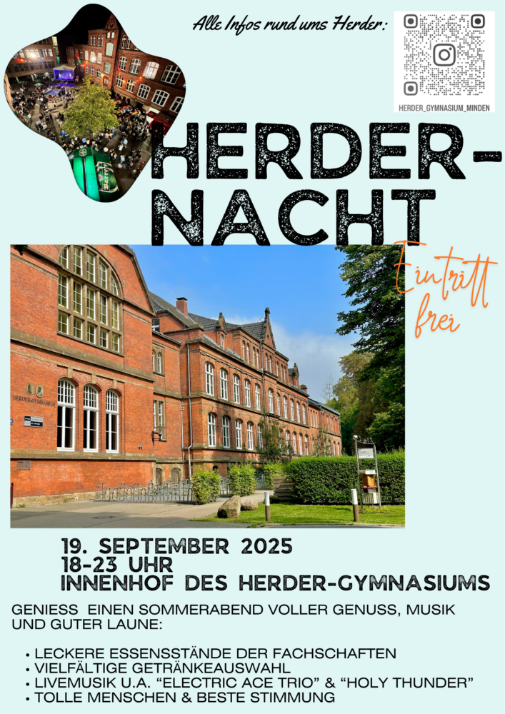 Plakat mit Hinweisen zur Herder-Nacht