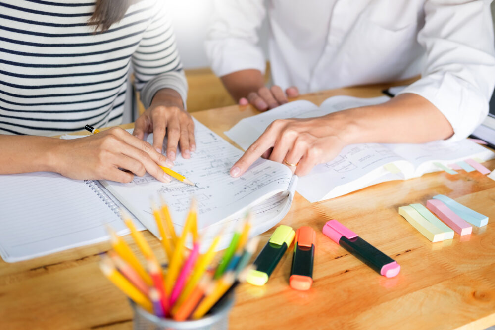 Woman Learn And Teach Tutor Concept Education Helping Each Othe
