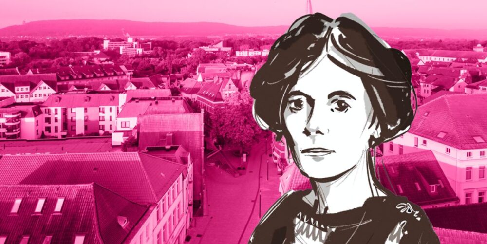 FrauenOrte NRW mit dem Gesicht von Bertha Bleek